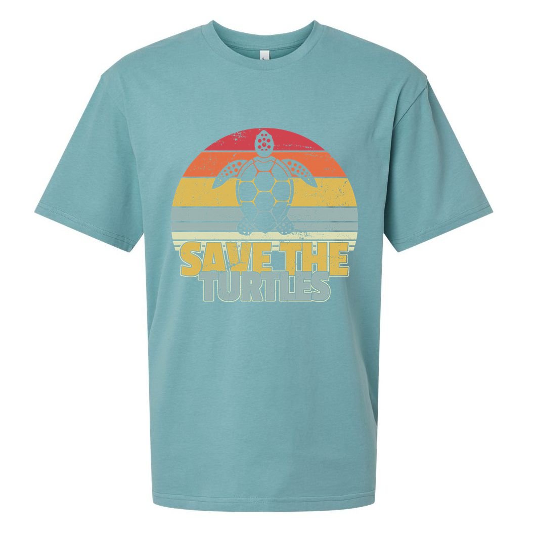 Save The Turtles Retro Style Sueded Cloud Jersey T-Shirt