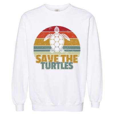 Save The Turtles Retro Style Garment-Dyed Sweatshirt