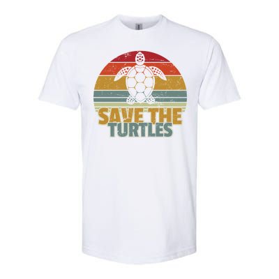 Save The Turtles Retro Style Softstyle CVC T-Shirt