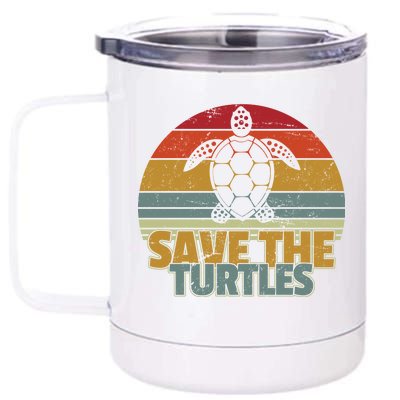 Save The Turtles Retro Style 12 oz Stainless Steel Tumbler Cup