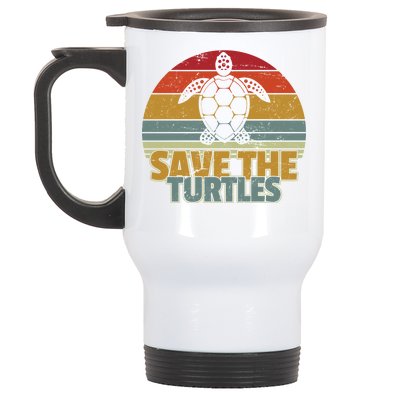 Save The Turtles Retro Style Stainless Steel Travel Mug