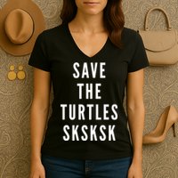 Save The Turtles SKSKSK Women's V-Neck T-Shirt