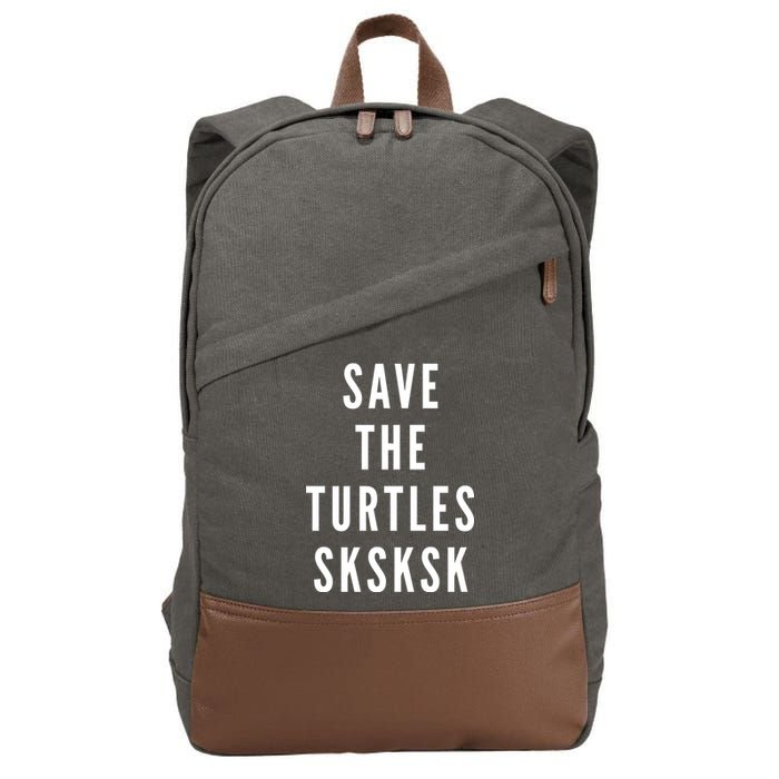 Save The Turtles SKSKSK Cotton Canvas Backpack