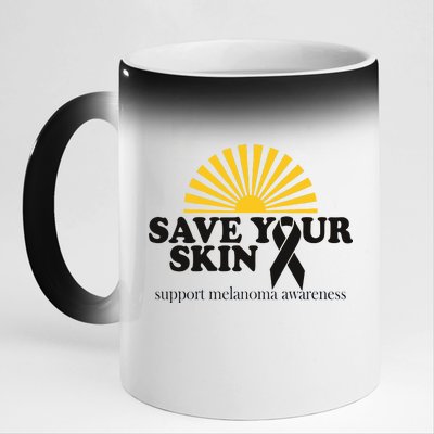 Save Your Skin Melanoma Awareness 11oz Black Color Changing Mug