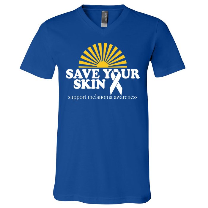 Save Your Skin Melanoma Awareness V-Neck T-Shirt