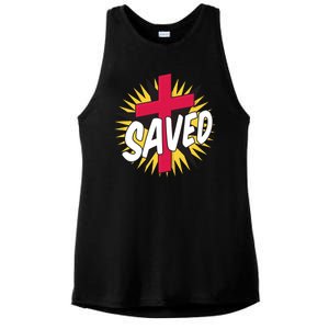 Saved Comic Cross Ladies PosiCharge Tri-Blend Wicking Tank