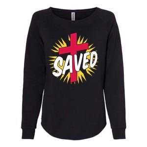 Saved Comic Cross Womens California Wash Sweatshirt