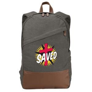 Saved Comic Cross Cotton Canvas Backpack