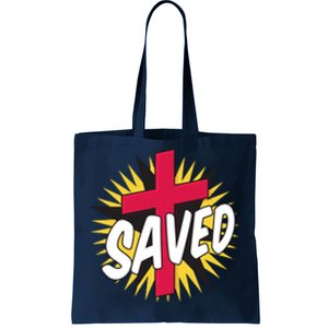 Saved Comic Cross Tote Bag