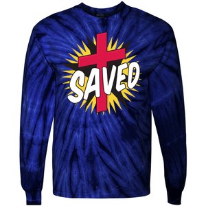 Saved Comic Cross Tie-Dye Long Sleeve Shirt