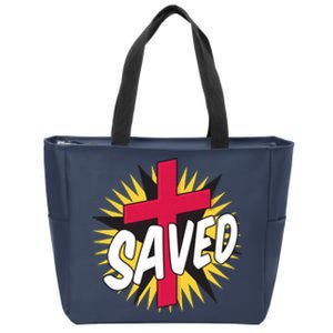 Saved Comic Cross Zip Tote Bag