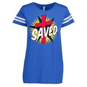 Saved Comic Cross Enza Ladies Jersey Football T-Shirt