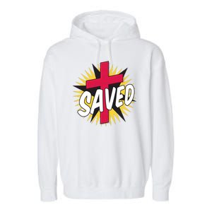 Saved Comic Cross Garment-Dyed Fleece Hoodie