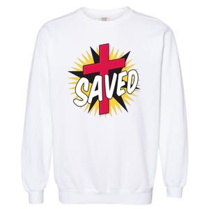 Saved Comic Cross Garment-Dyed Sweatshirt