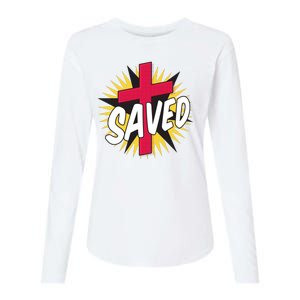 Saved Comic Cross Womens Cotton Relaxed Long Sleeve T-Shirt