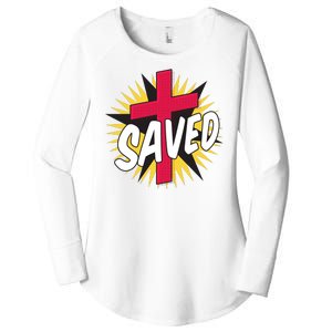 Saved Comic Cross Women's Perfect Tri Tunic Long Sleeve Shirt