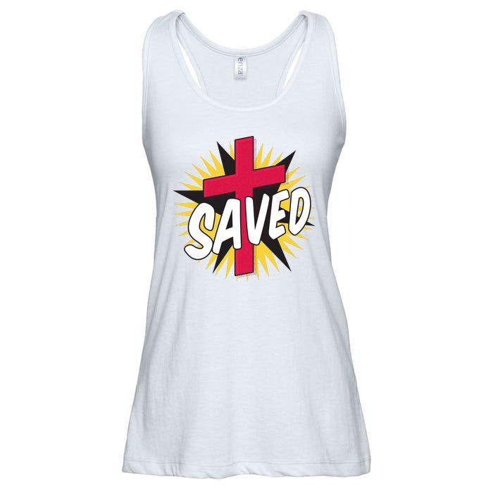 Saved Comic Cross Ladies Essential Flowy Tank