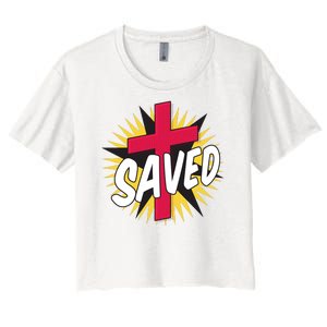 Saved Comic Cross Women's Crop Top Tee