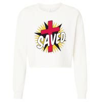 Saved Comic Cross Cropped Pullover Crew