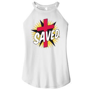 Saved Comic Cross Women's Perfect Tri Rocker Tank