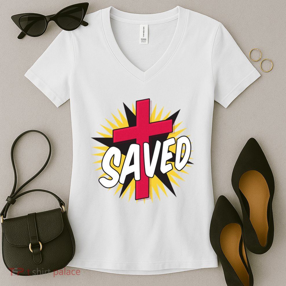 Saved Comic Cross Women's V-Neck T-Shirt