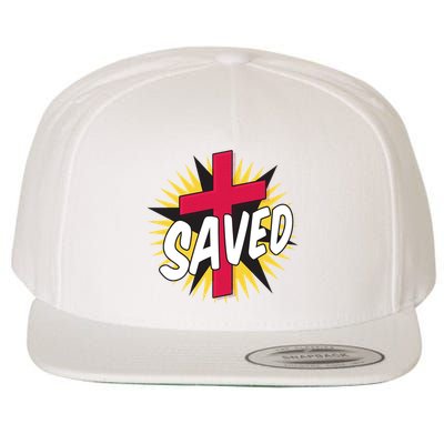Saved Comic Cross Wool Snapback Cap