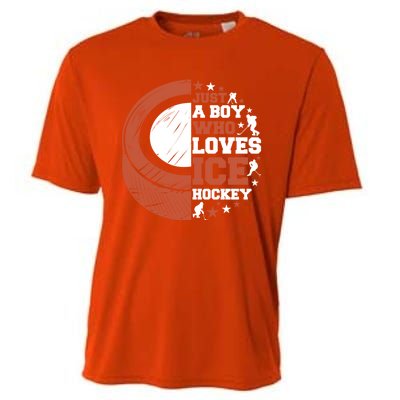 Sport A Who Loves Ice Hockey Funny Gift Cooling Performance Crew T-Shirt