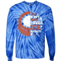 Sport A Who Loves Ice Hockey Funny Gift Tie-Dye Long Sleeve Shirt