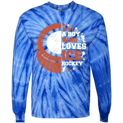 Sport A Who Loves Ice Hockey Funny Gift Tie-Dye Long Sleeve Shirt