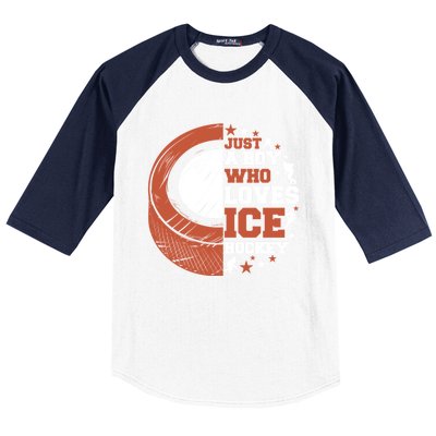 Sport A Who Loves Ice Hockey Funny Gift Baseball Sleeve Shirt