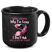 Stop Asking Why I'm Crazy I Don't Ask Why You're So Stupid Funny 15oz Campfire Ceramic Mug