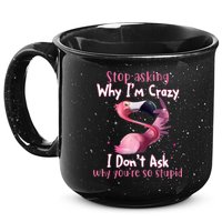 Stop Asking Why I'm Crazy I Don't Ask Why You're So Stupid Funny 15oz Campfire Ceramic Mug