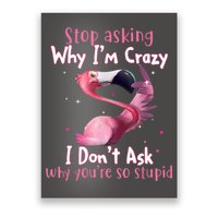 Stop Asking Why I'm Crazy I Don't Ask Why You're So Stupid Funny Poster