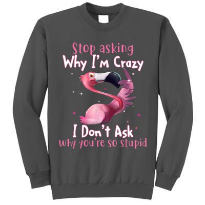 Stop Asking Why I'm Crazy I Don't Ask Why You're So Stupid Funny Tall Sweatshirt