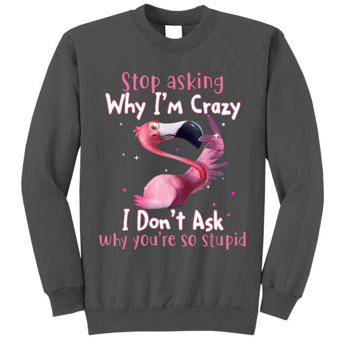 Stop Asking Why I'm Crazy I Don't Ask Why You're So Stupid Funny Tall Sweatshirt