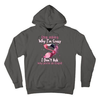 Stop Asking Why I'm Crazy I Don't Ask Why You're So Stupid Funny Tall Hoodie