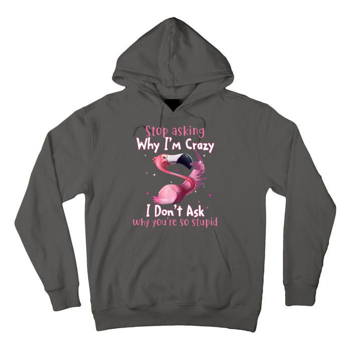 Stop Asking Why I'm Crazy I Don't Ask Why You're So Stupid Funny Tall Hoodie