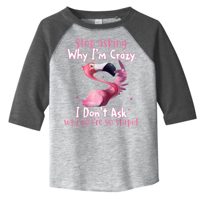 Stop Asking Why I'm Crazy I Don't Ask Why You're So Stupid Funny Toddler Fine Jersey T-Shirt