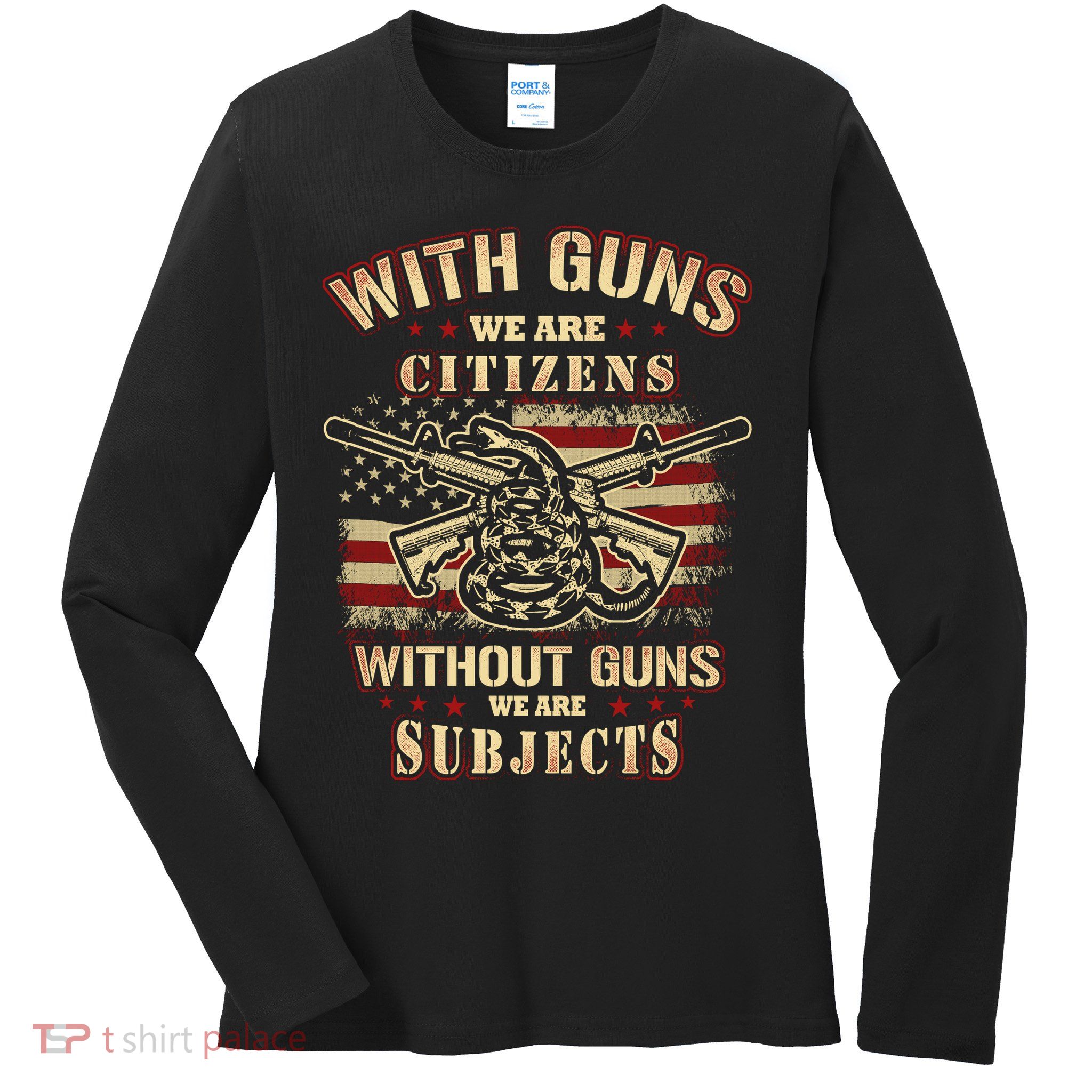 Second Amendment Conservative Gun Rights Ladies Long Sleeve Shirt