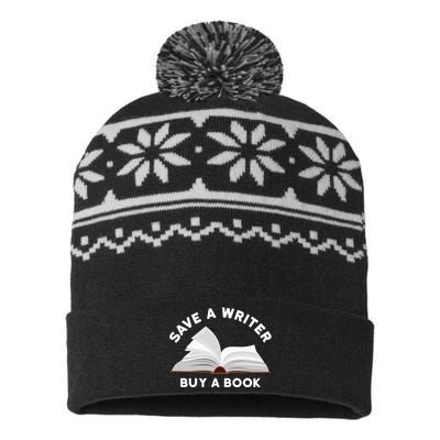 Save A Writer Buy A Book Published Author Writer USA-Made Snowflake Beanie