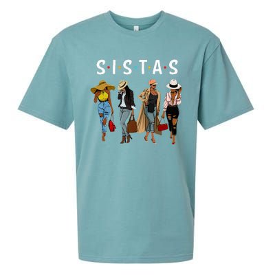 Sistas Afro Women Together Women Birthday Sueded Cloud Jersey T-Shirt