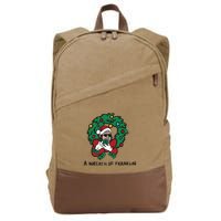 Santa A Wreath Of Franklin Christmas Cotton Canvas Backpack