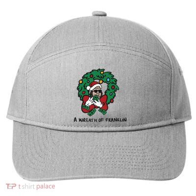 Santa A Wreath Of Franklin Christmas 7-Panel Snapback Hat