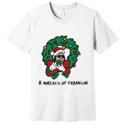 Santa A Wreath Of Franklin Christmas Premium T-Shirt