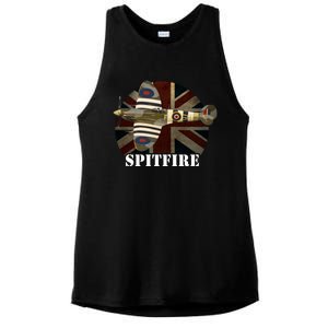 Spitfire Aircraft Ww2 Airplane Aeroplane War Plane Gift Ladies PosiCharge Tri-Blend Wicking Tank