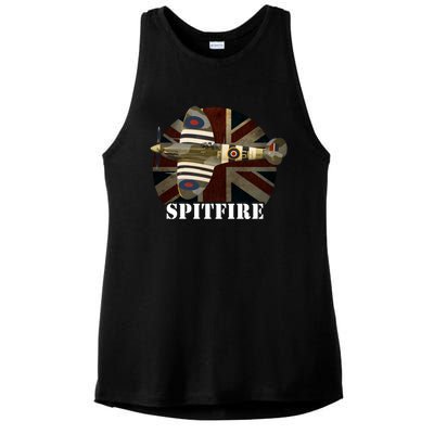 Spitfire Aircraft Ww2 Airplane Aeroplane War Plane Gift Ladies PosiCharge Tri-Blend Wicking Tank