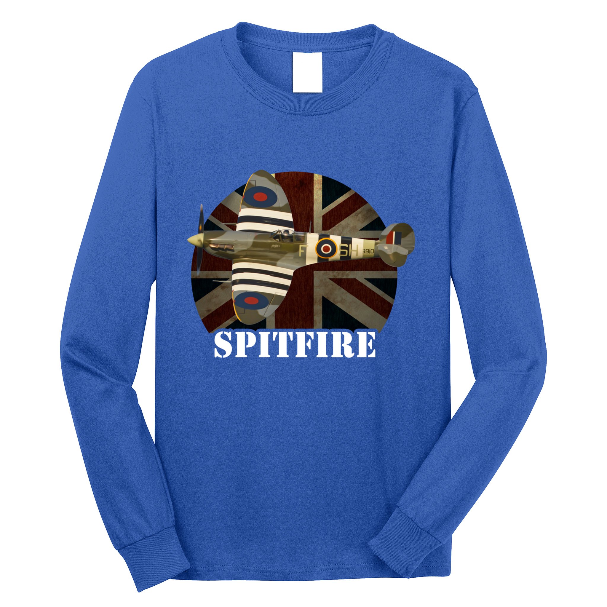 Spitfire Aircraft Ww2 Airplane Aeroplane War Plane Gift Long Sleeve Shirt