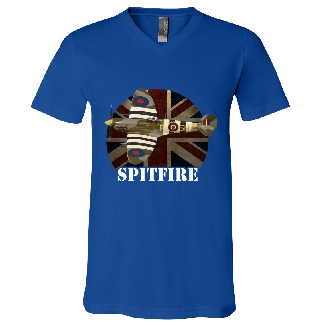 Spitfire Aircraft Ww2 Airplane Aeroplane War Plane Gift V-Neck T-Shirt