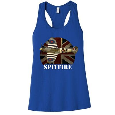 Spitfire Aircraft Ww2 Airplane Aeroplane War Plane Gift Women's Racerback Tank