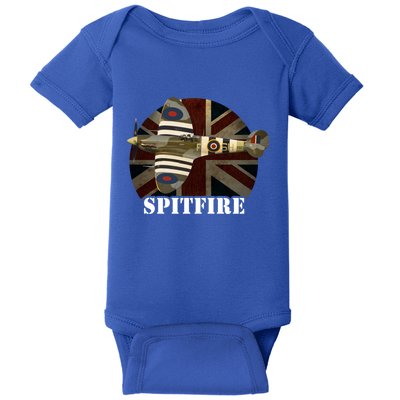 Spitfire Aircraft Ww2 Airplane Aeroplane War Plane Gift Baby Bodysuit